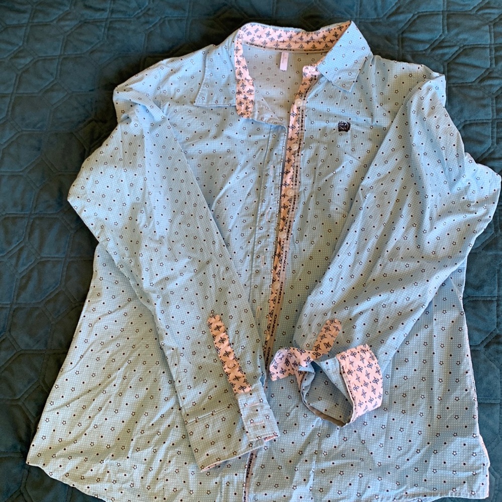 Cinch XL Light Blue Western Shirt